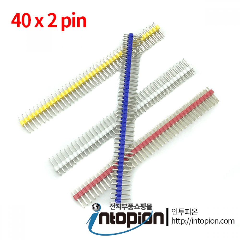 PIN HEADER DOUBLE 2X40pin - 2.54mm (S/T) 핀헤더 (단위/5EA) / 인투피온