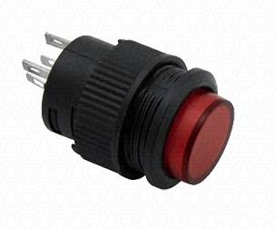 푸쉬스위치 R16-503AD (LOCK) 레드 (단위/1EA) / 인투피온