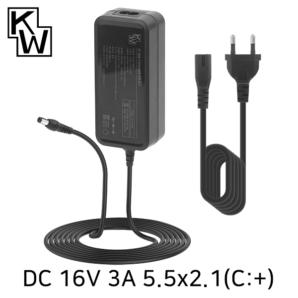 KW KW-A1630A(SK06T-1600300W2) 16V 3A SMPS 아답터(5.5x2.1mm／C+) / 인투피온