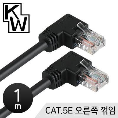 [표준제품]KW KW501R CAT.5E UTP 랜 케이블 1m (오른쪽 꺾임) / 인투피온