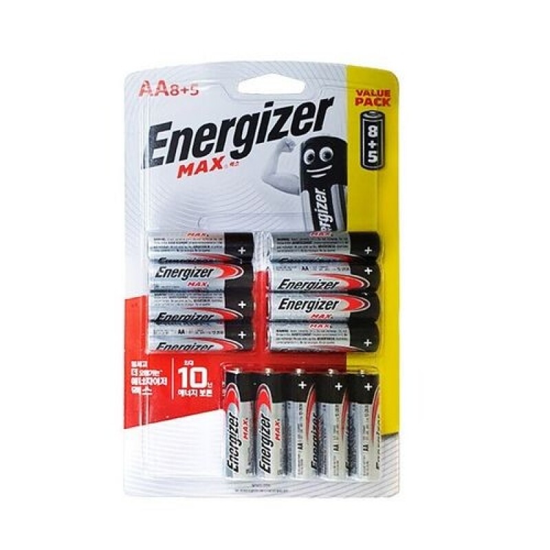 [건전지] 에너자이저 맥스 ENERGIZER MAX AA사이즈 13개입 E91BP8+5 / 인투피온